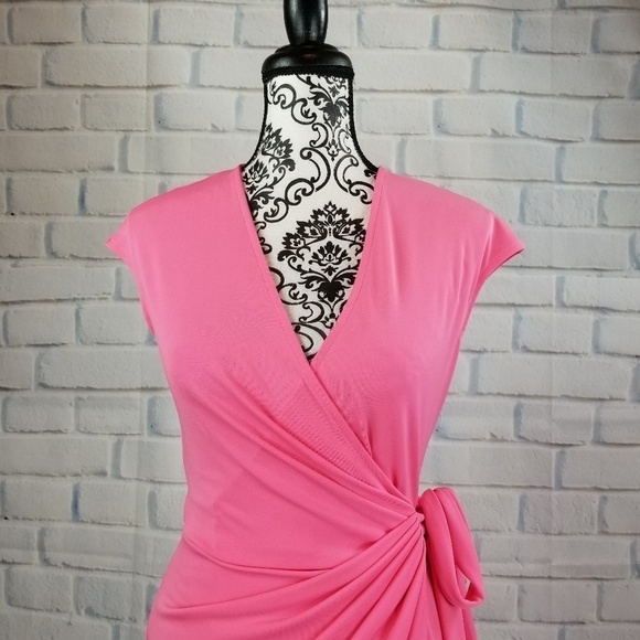 Lark & Ro size x sleeveless stretch wrap dress - Picture 2 of 8